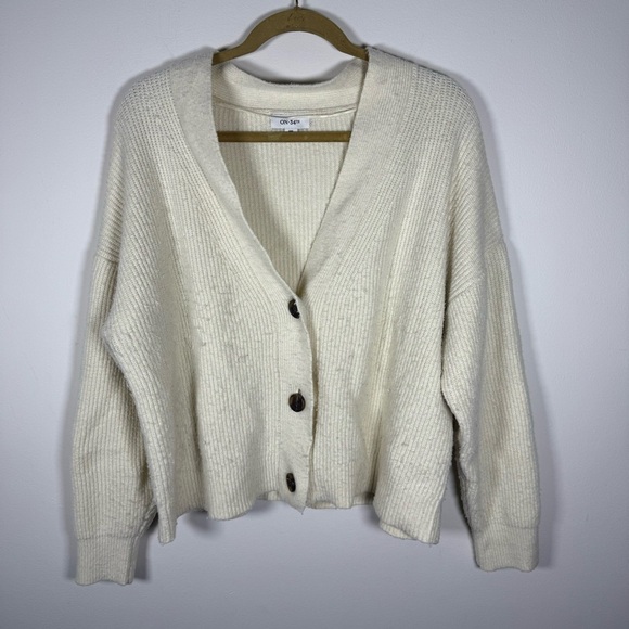 ON 34th Sweaters - ON 34th Cream Button Up Cardigan Sweater Size XXL